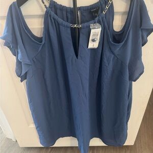 Torrid Blue Chain Accent Blouse